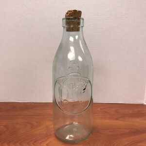Vintage Absolutely Pure Milk Bottle Made in Italy Cow Design w/ Cork